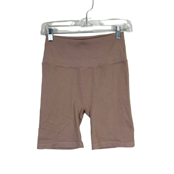 Spiritual Gangster Women's Activewear Shorts Ribbed Pink Flesh Size M/L - Picture 1 of 4